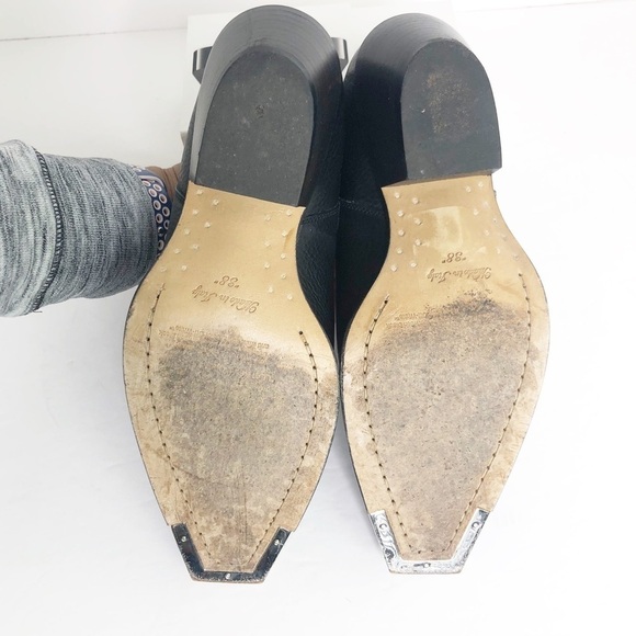 𝅺OFF White C/O Virgil Abloh size 38 Black leather, Western ankle boots - Picture 6 of 10